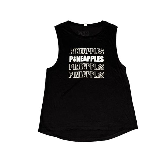 Bella Canvas Tops - NWOT Black and White Pineapples Muscle Tee XL